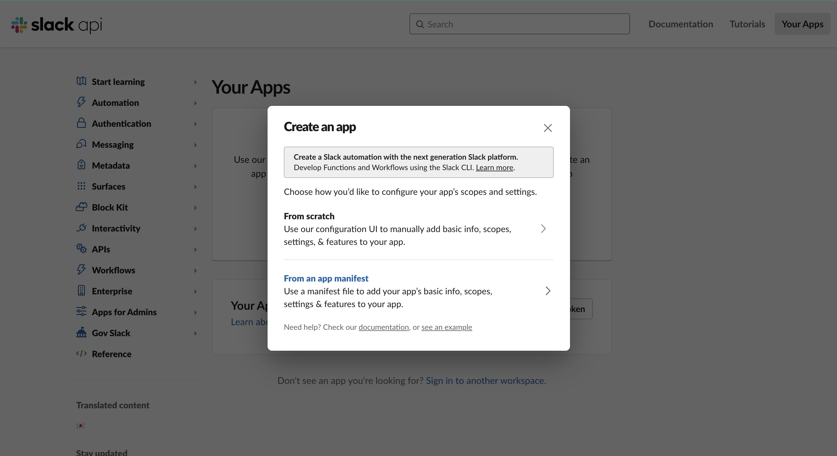 Slack Create App Slack Create App